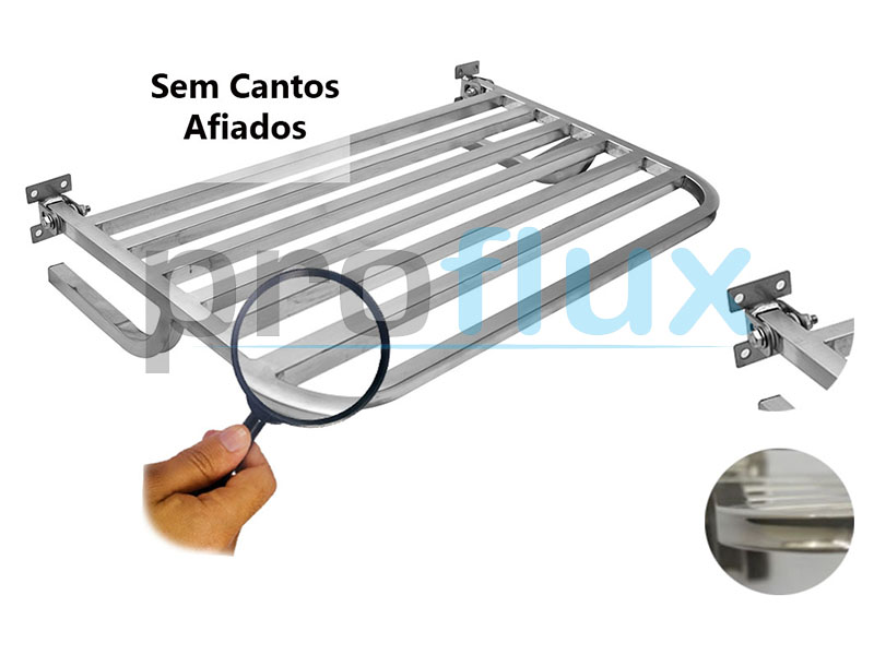 Banco Articulado para Banho em Inox 45x70cm NBR 9050 Proflux 113.002