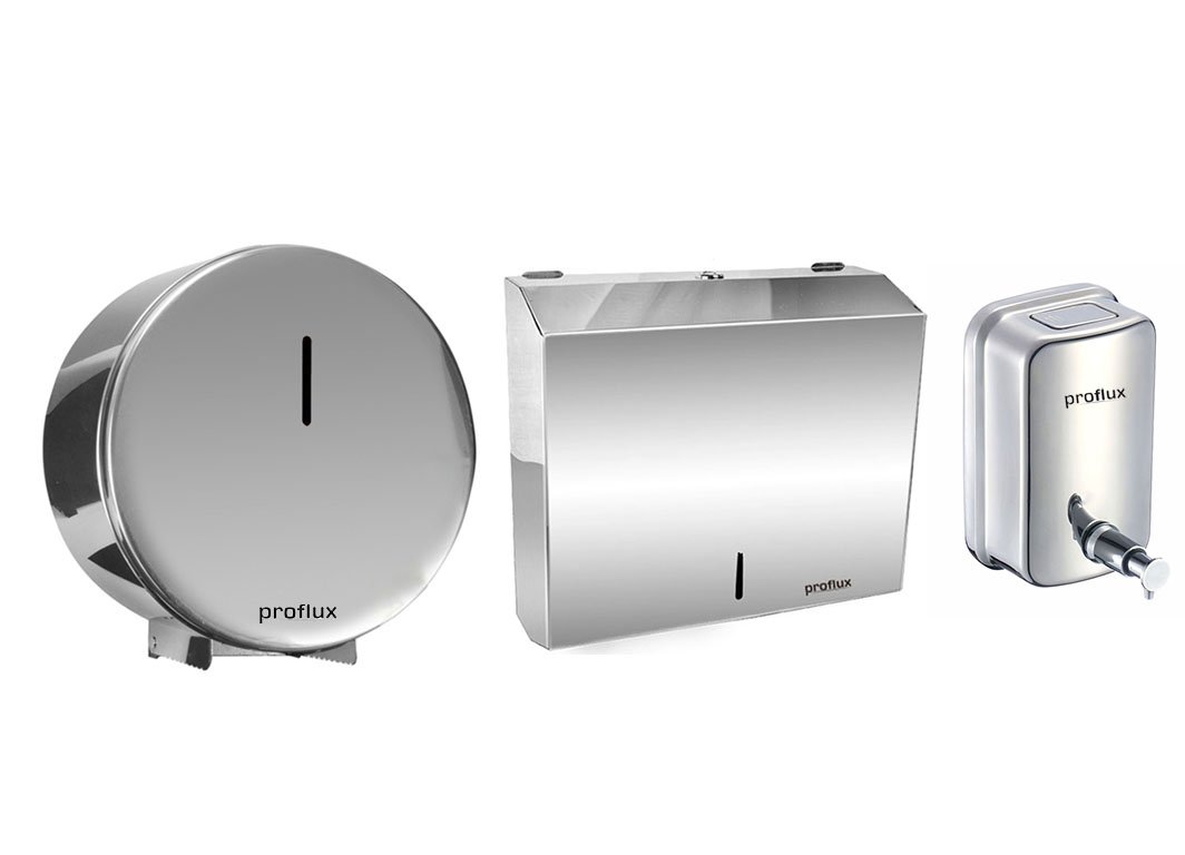 Dispenser Inox 304 Toalheiro Saboneteir Porta Papel Hig. Proflux 51.524