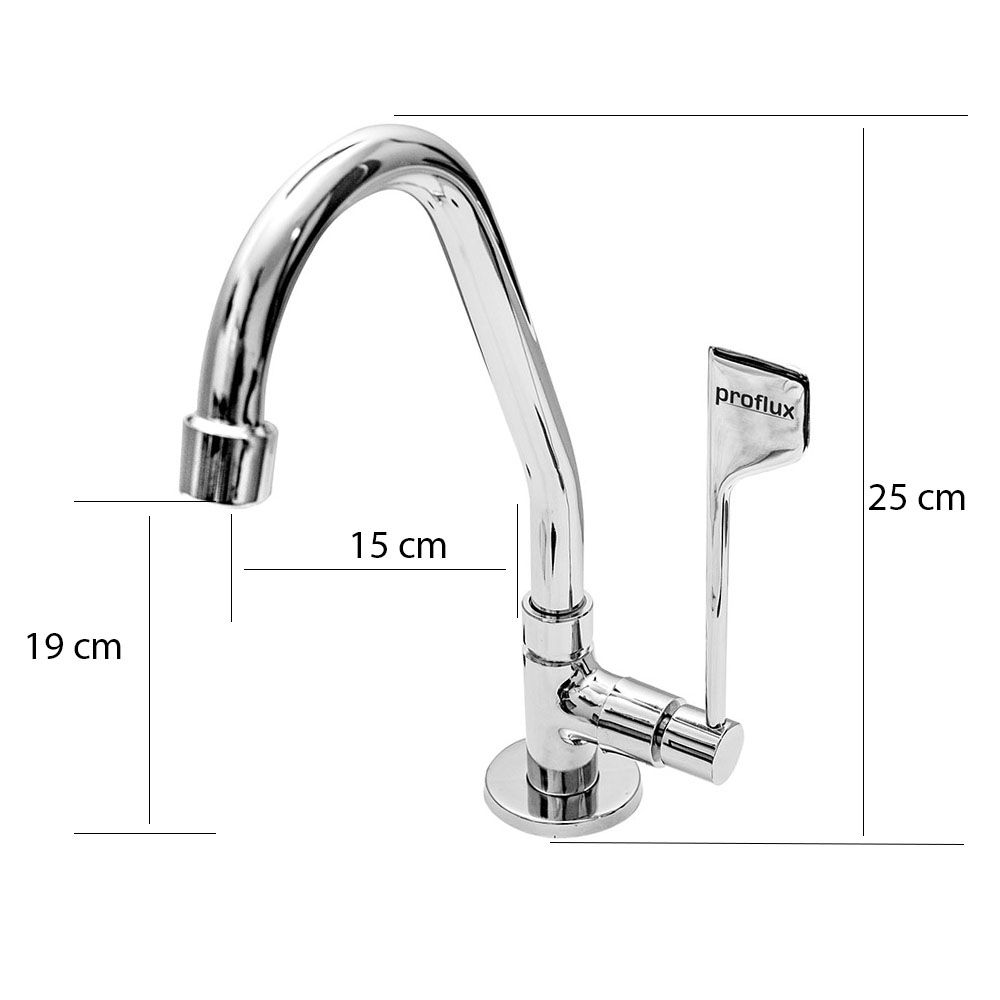 Torneira Clinica Alavanca Confort Bica Móvel Mesa Proflux 21.072P